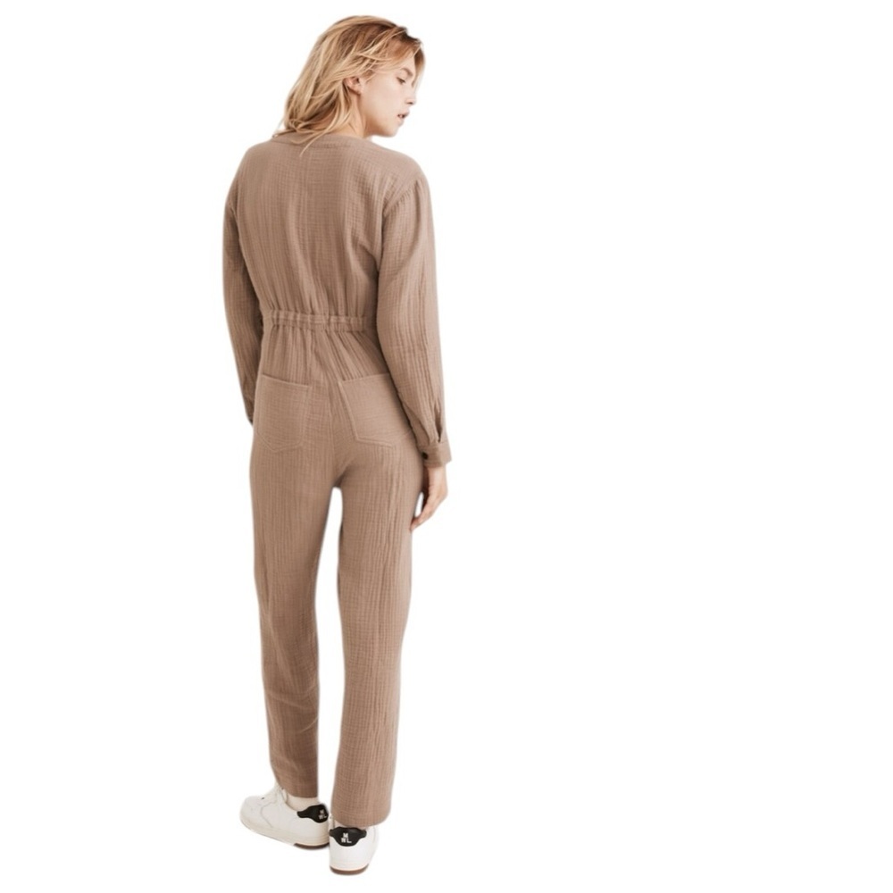 Madewell Lightspun Stitched-Pocket Coverall Jumpsuit In Telluride Stone Xl #2134 View 4